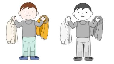 冬の服の選び方（重ね着のイラスト②）